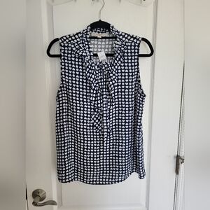 Loft Sleeveless Tie Neck Blouse